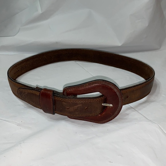 GORBANI Brown Leather Belt Size Medium - Picture 1 of 7